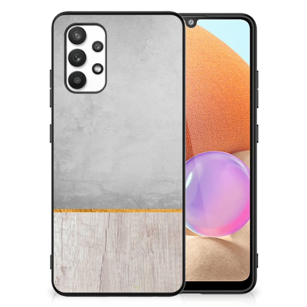 Samsung Galaxy A32 4G | A32 5G Enterprise Editie Houten Print Telefoonhoesje Wood Concrete B2C Telecom