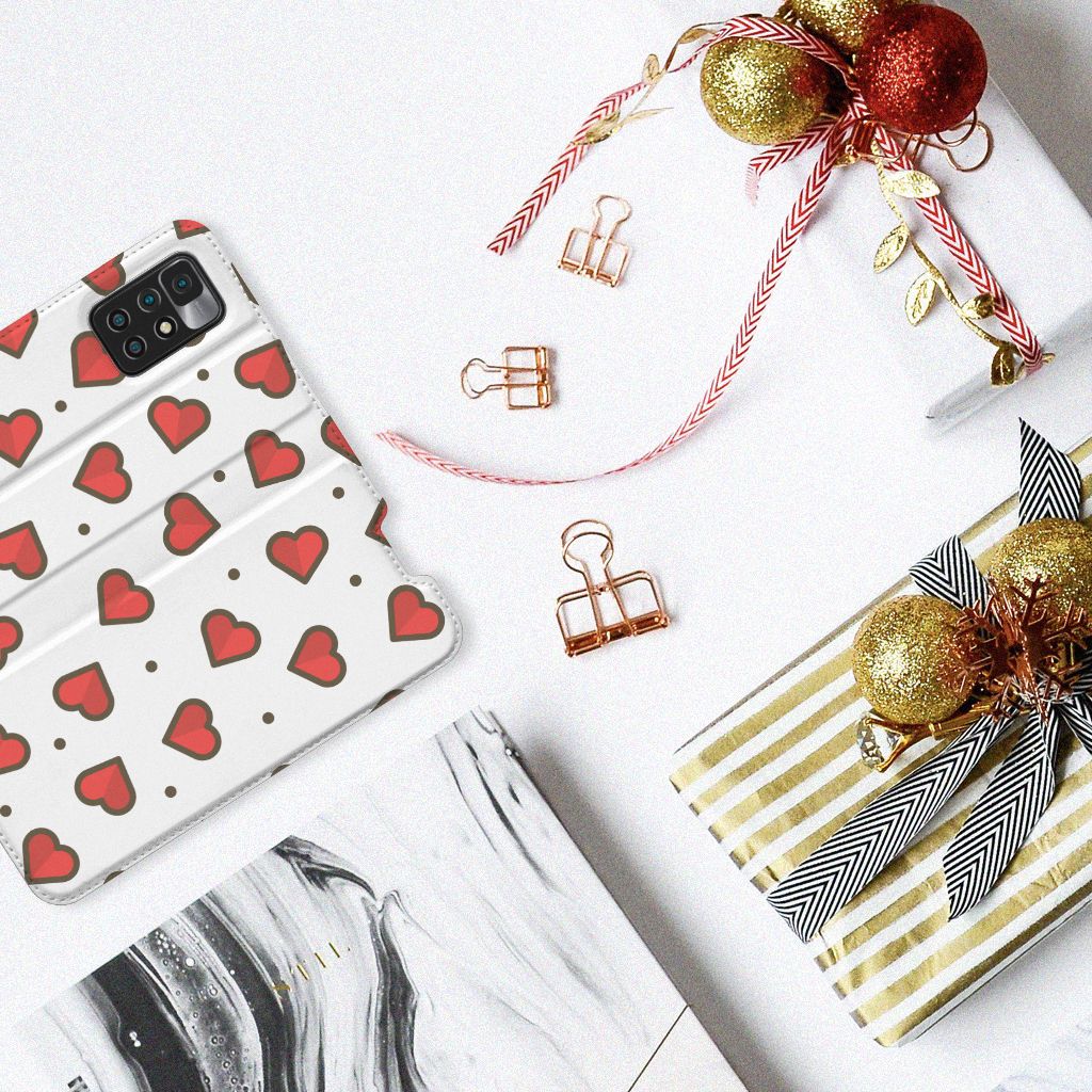 Xiaomi Redmi 10 Hoesje met Magneet Hearts - B2C Telecom
