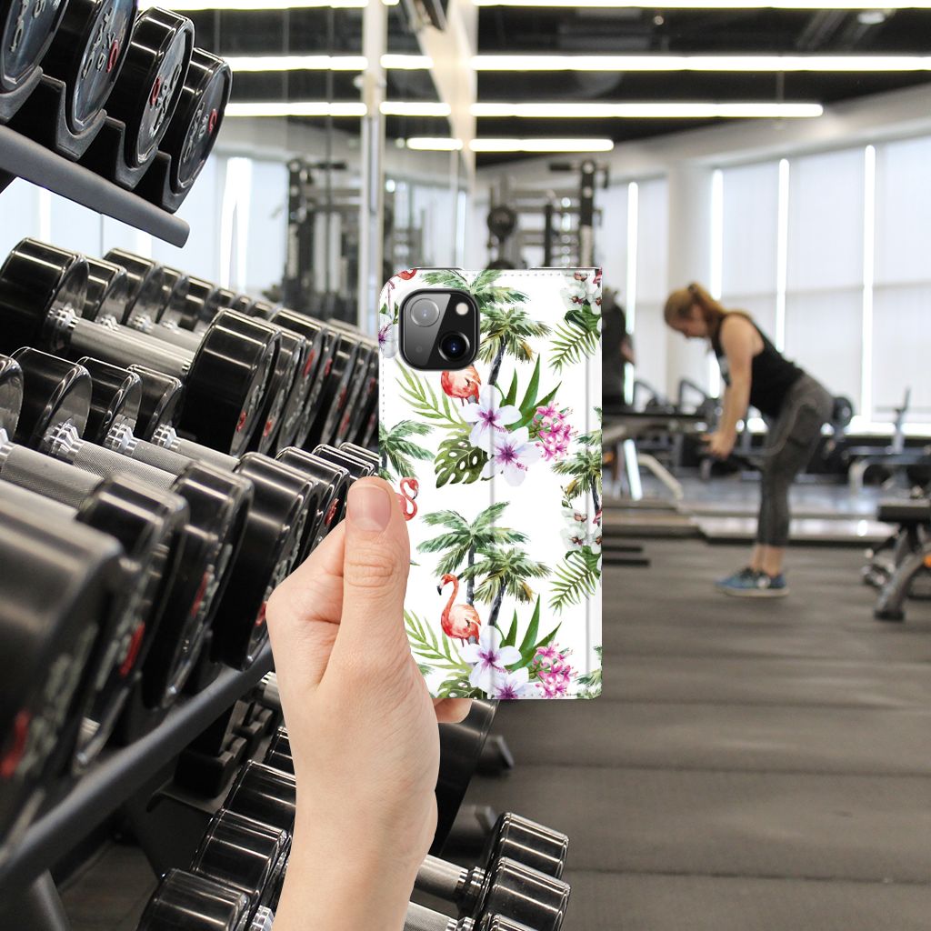 iPhone 14 Plus Hoesje maken Flamingo Palms