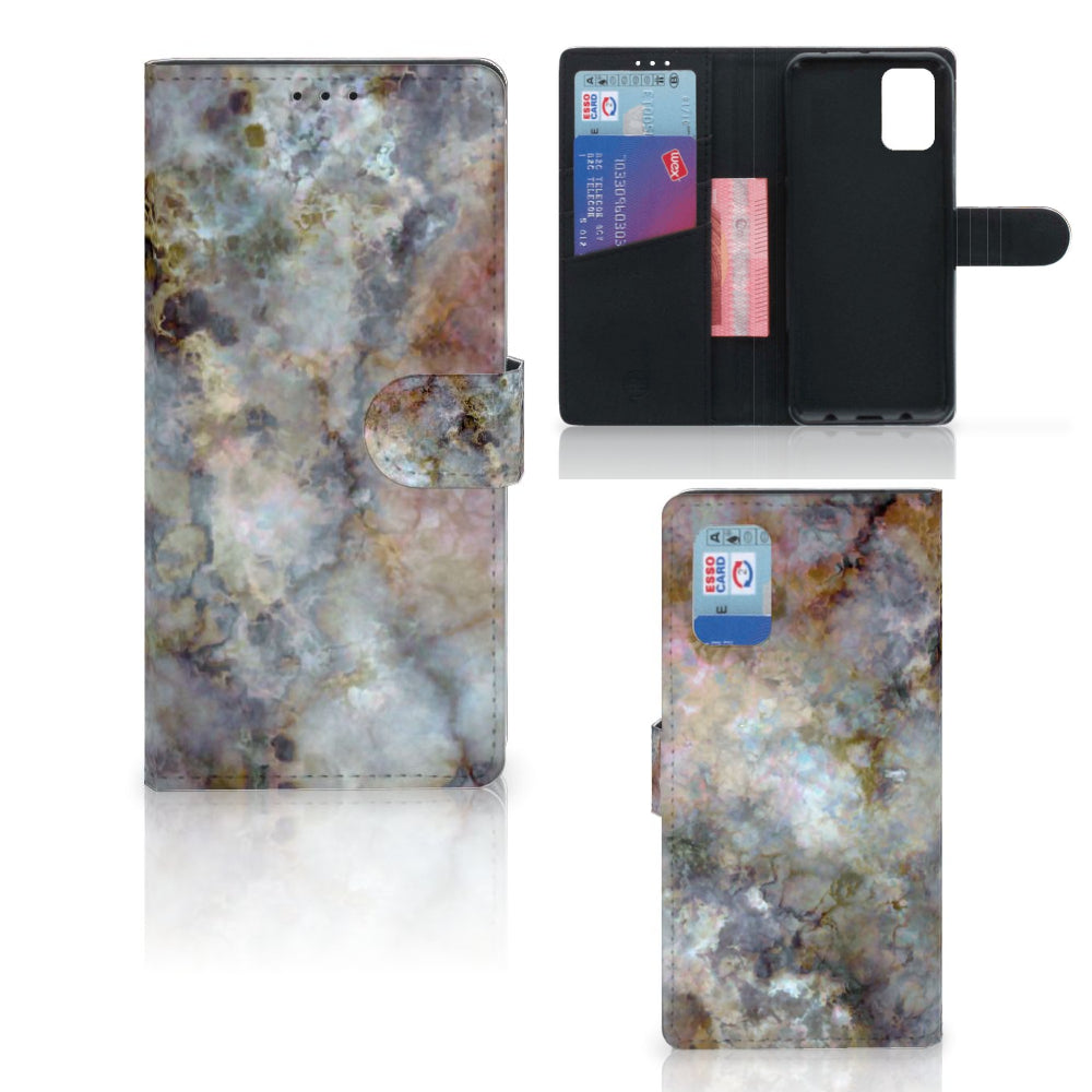 Samsung Galaxy A02s | M02s Bookcase Marmer Grijs