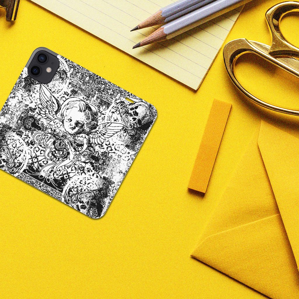 Mobiel BookCase iPhone 12 Mini Skulls Angel - B2C Telecom