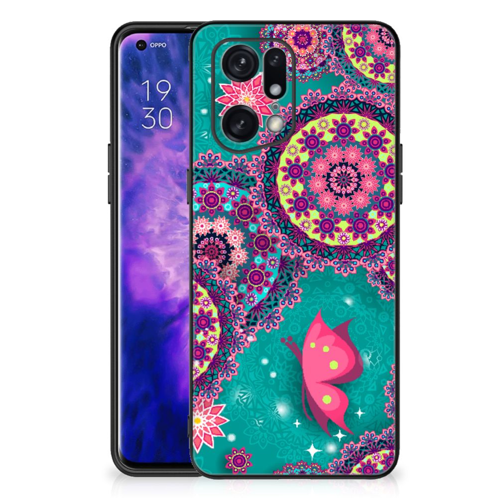 OPPO Find X5 Pro Leuk Telefoonhoesje Cirkels en Vlinders
