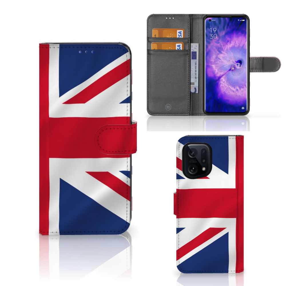 OPPO Find X5 Bookstyle Case Groot-Brittannië