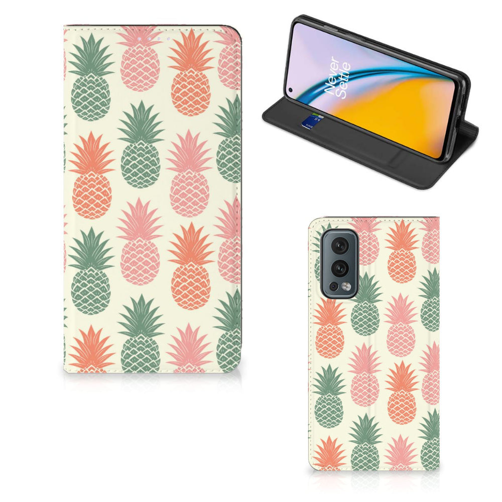 OnePlus Nord 2 5G Flip Style Cover Ananas
