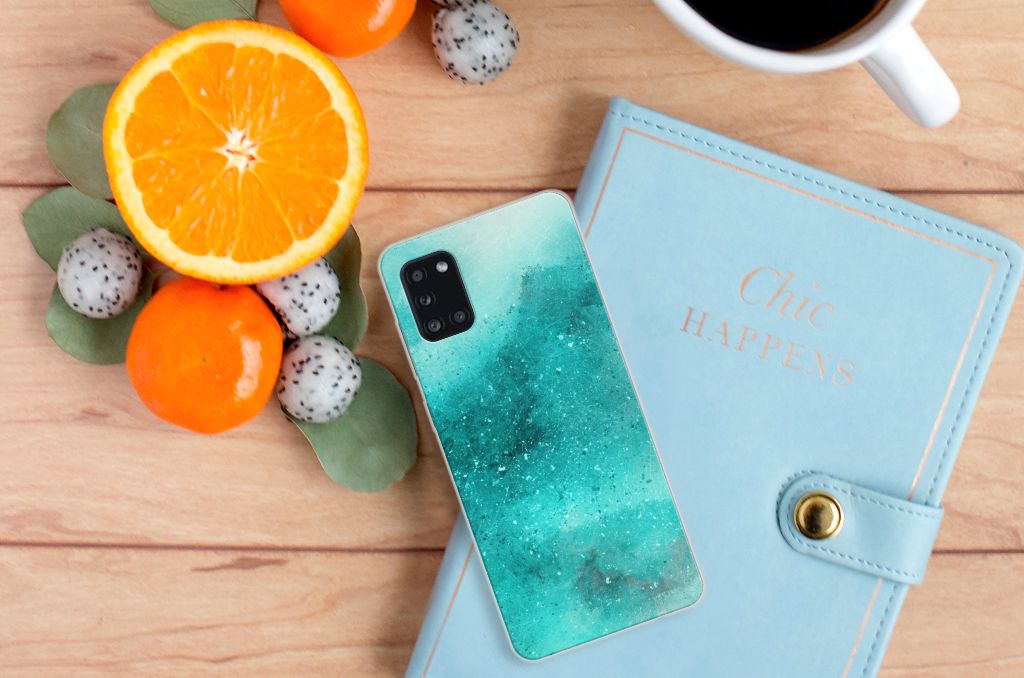 Hoesje maken Samsung Galaxy A31 Painting Blue B2C Telecom