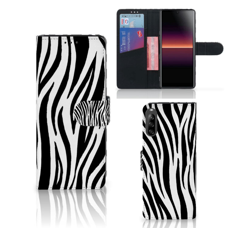 Sony Xperia L4 Telefoonhoesje met Pasjes Zebra