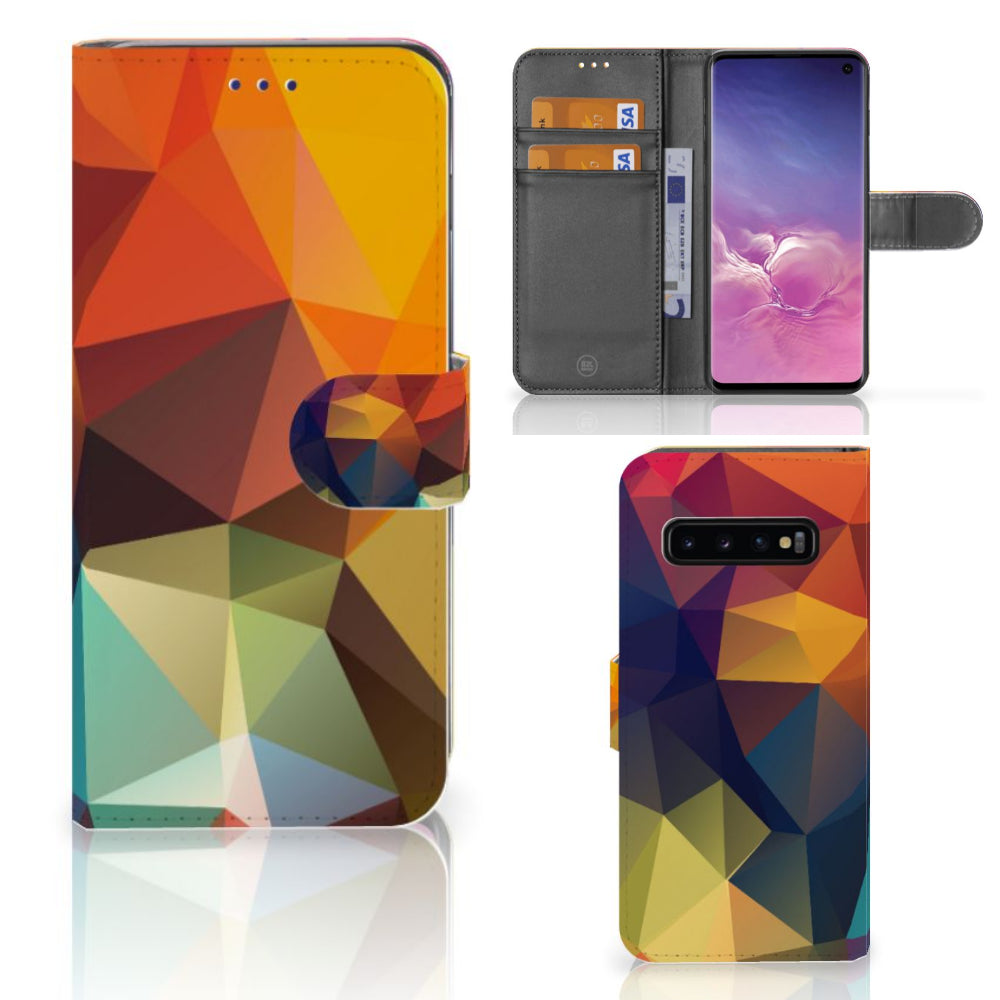 Samsung Galaxy S10 Book Case Polygon Color