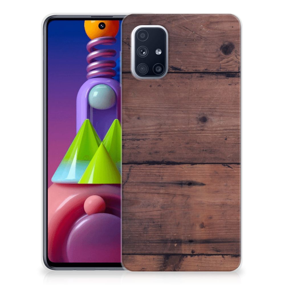 Samsung Galaxy M51 Bumper Hoesje Old Wood