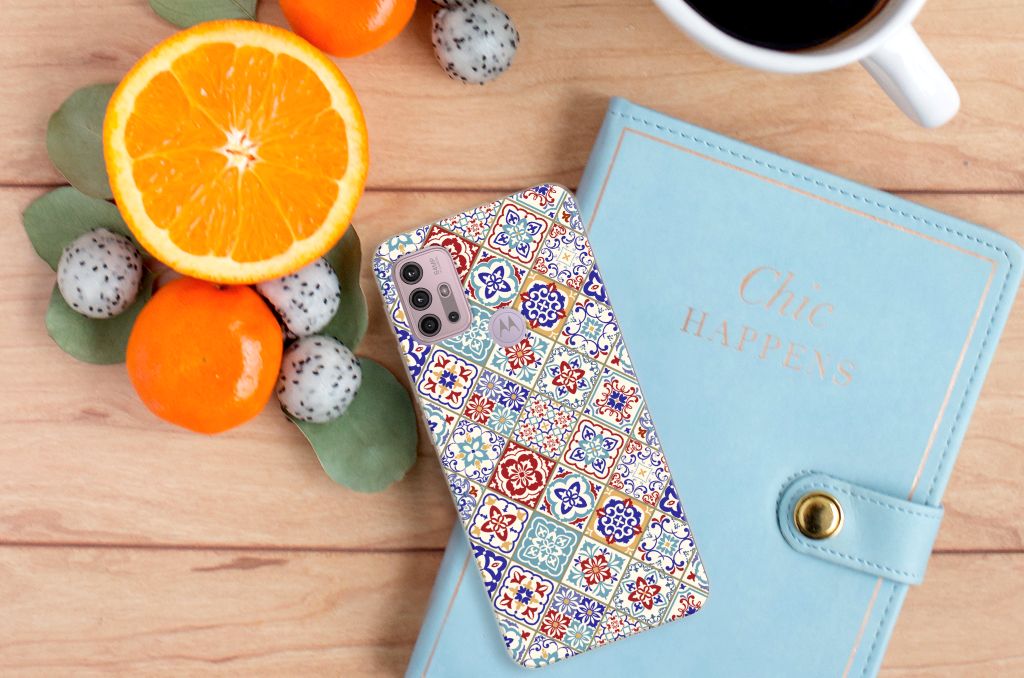 Motorola Moto G30 | G10 TPU Siliconen Hoesje Tiles Color B2C Telecom