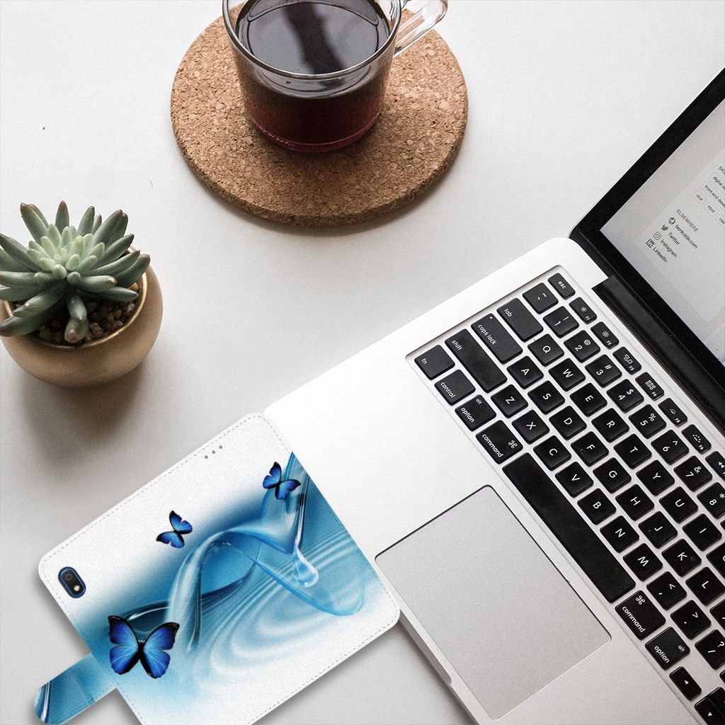Samsung Galaxy A10 Telefoonhoesje met Pasjes Vlinders