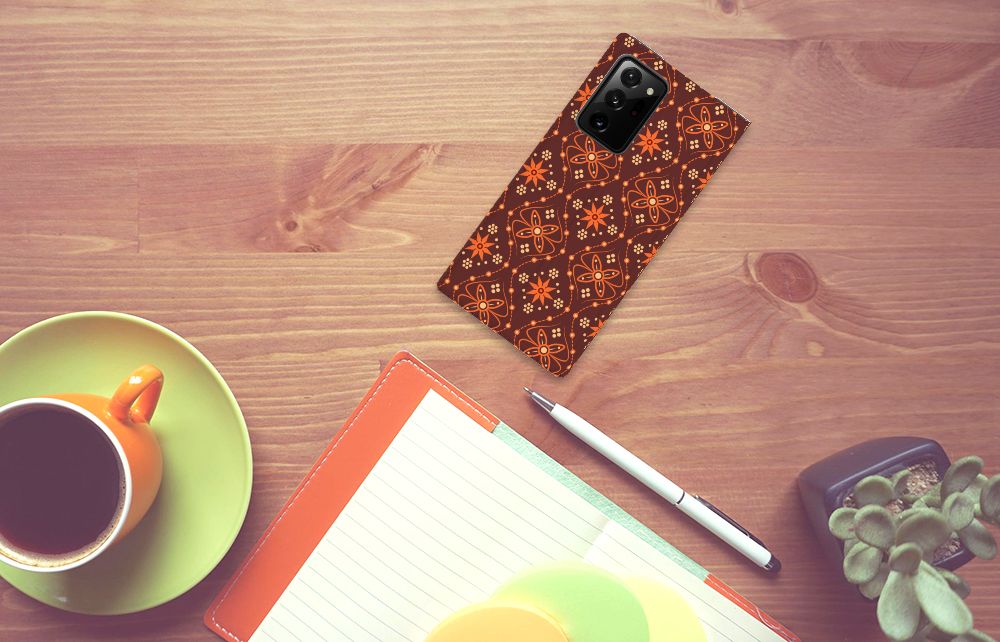 Samsung Galaxy Note 20 Ultra Hoesje met Magneet Batik Brown - B2C Telecom