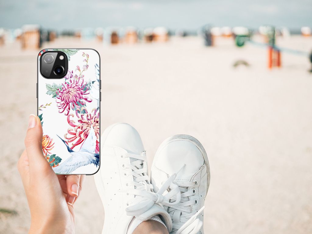 Apple iPhone 13 Dierenprint Telefoonhoesje Bird Flowers B2C Telecom