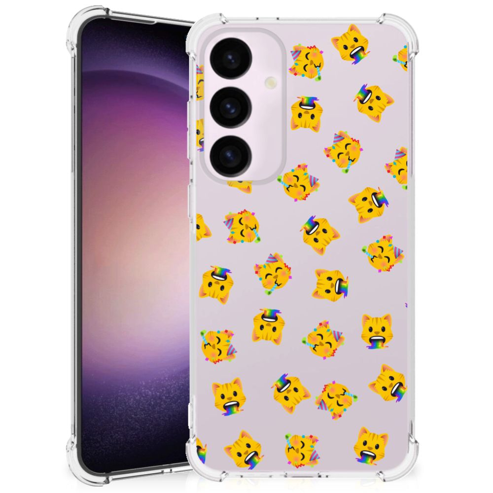 Doorzichtige Silicone Hoesje voor Samsung Galaxy S24 Plus Katten Emojis B2C Telecom