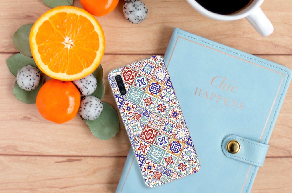 Samsung Galaxy A50 TPU Siliconen Hoesje Tiles Color