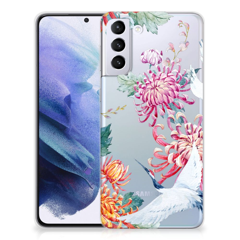 Samsung Galaxy S21 Plus TPU Hoesje Bird Flowers