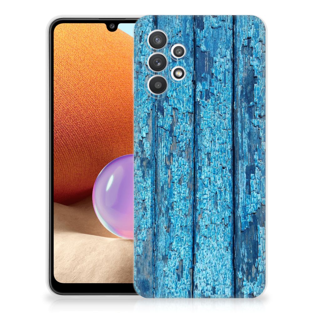 Samsung Galaxy A32 4G | A32 5G Enterprise Editie Bumper Hoesje Wood Blue B2C Telecom