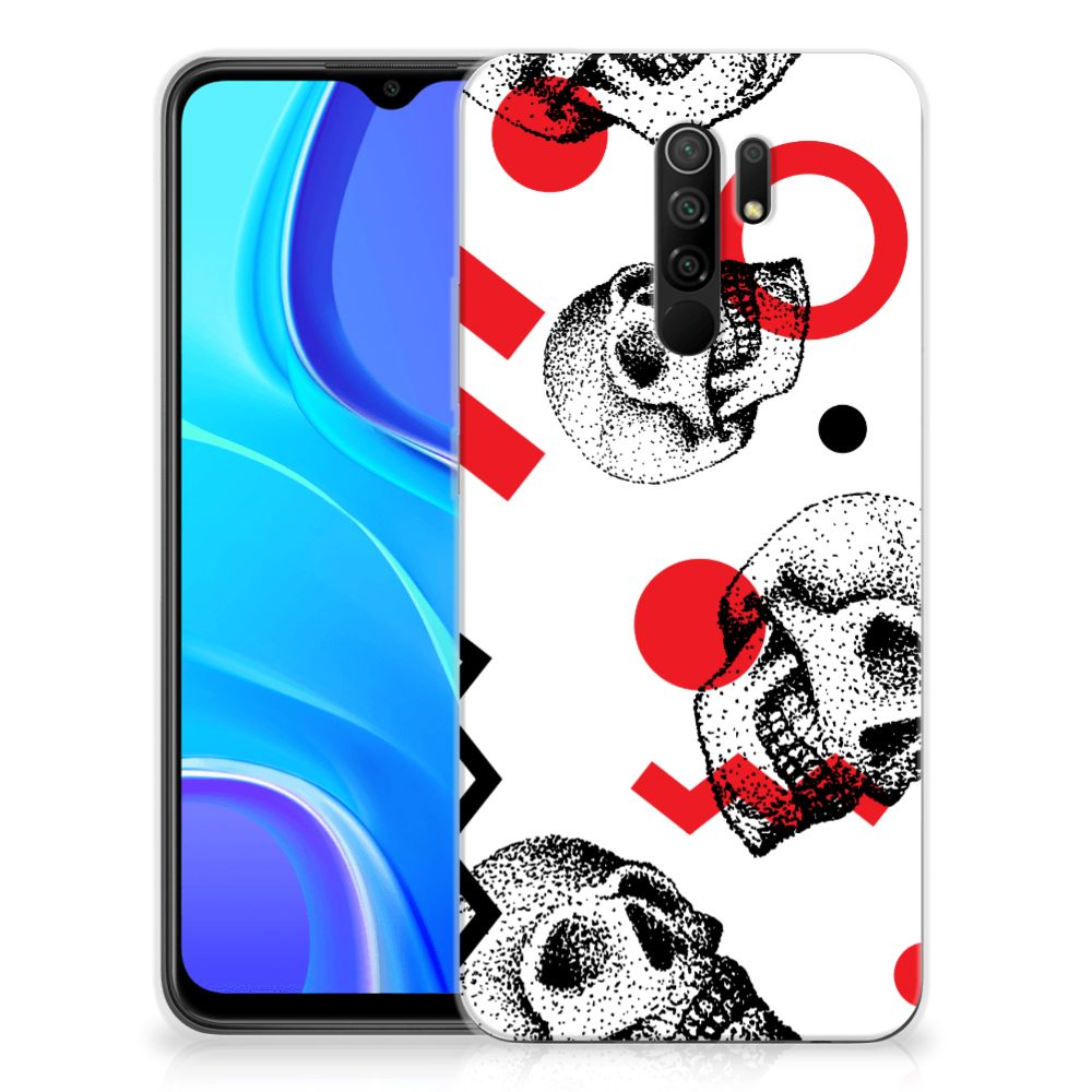 Silicone Back Case Xiaomi Redmi 9 Skull Red B2C Telecom