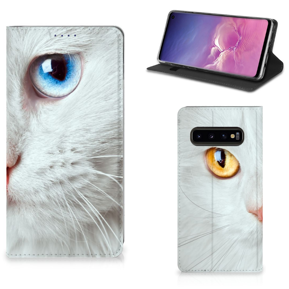 Samsung Galaxy S10 Hoesje maken Witte Kat