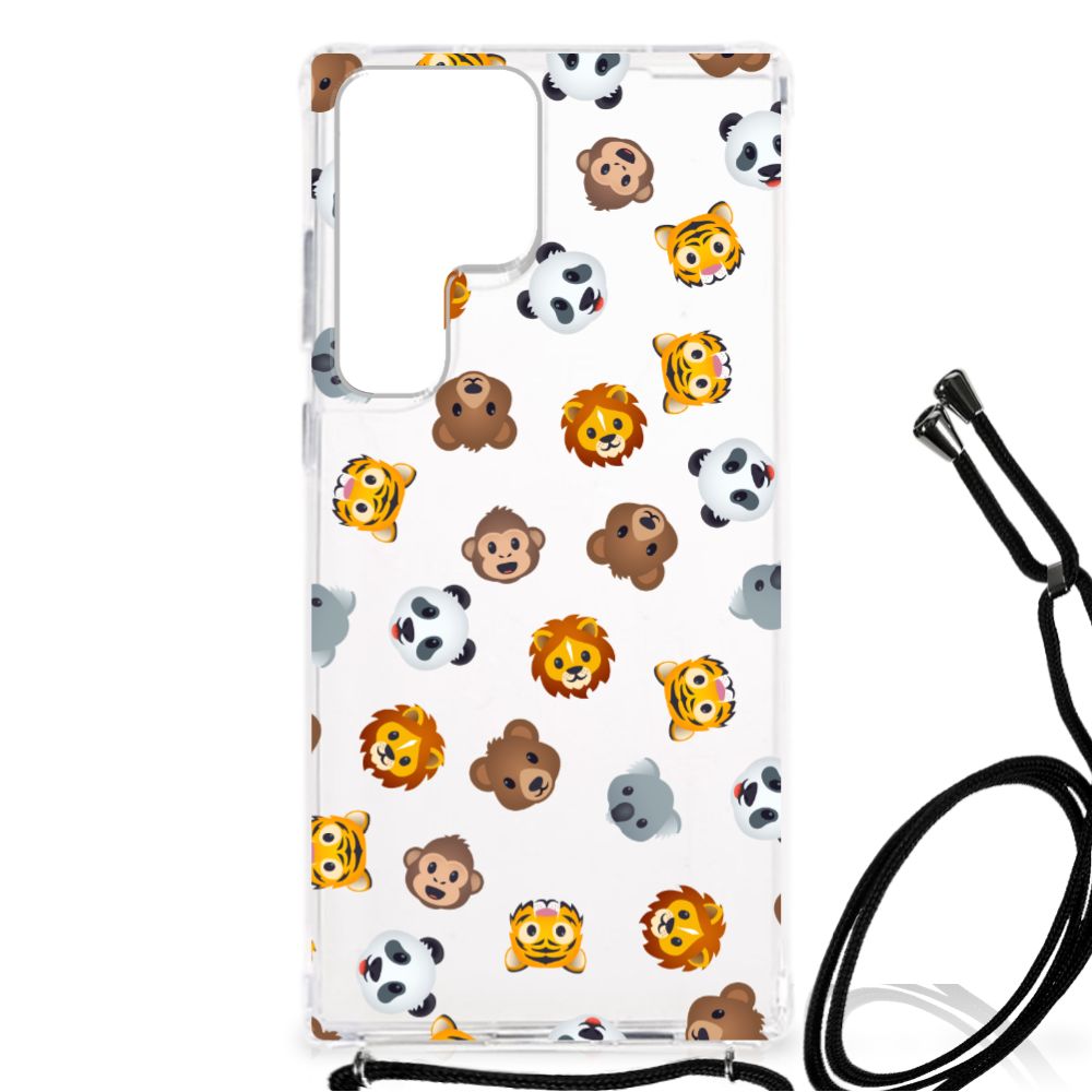 Doorzichtige Silicone Hoesje voor Samsung Galaxy S23 Ultra Dieren Emojis B2C Telecom