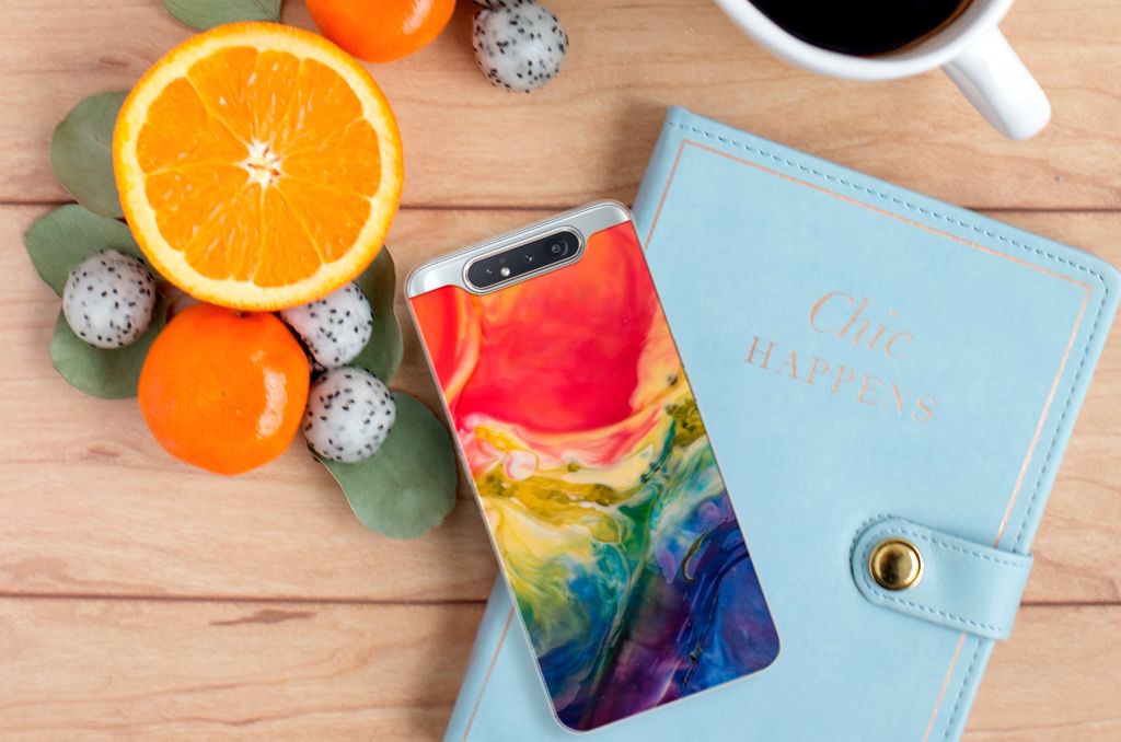 Hoesje maken Samsung Galaxy A80 Watercolor Dark