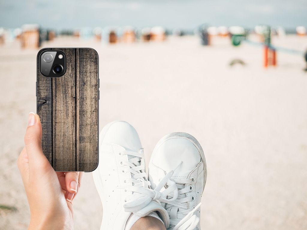 Apple iPhone 13 Houten Print Telefoonhoesje Steigerhout B2C Telecom