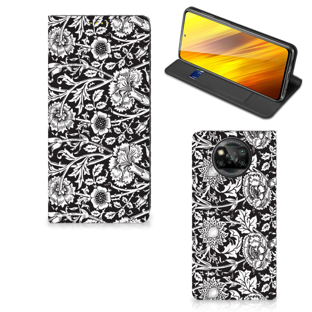 Xiaomi Poco X3 Pro | Poco X3 Smart Cover Black Flowers - B2C Telecom