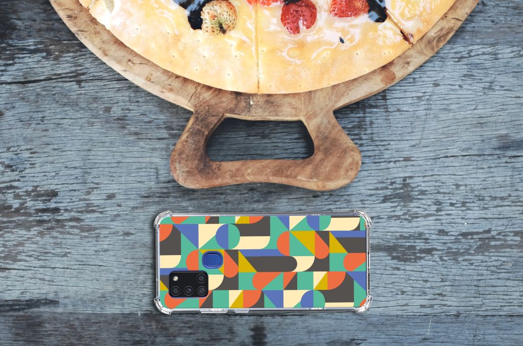 Samsung Galaxy A21s Doorzichtige Silicone Hoesje Funky Retro B2C Telecom