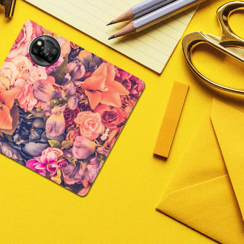 Xiaomi Poco X3 Pro | Poco X3 Smart Cover Bosje Bloemen - B2C Telecom
