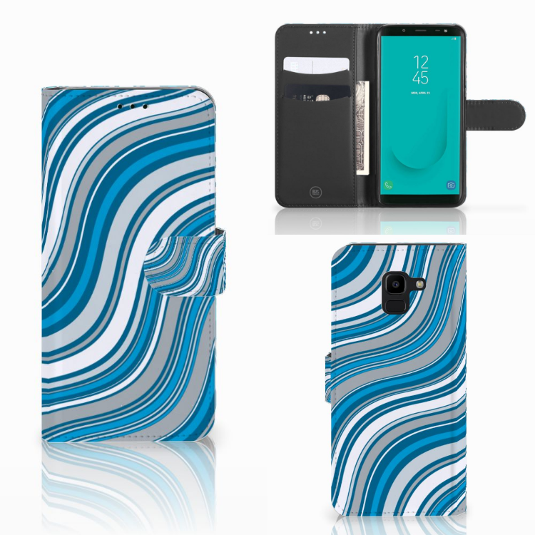 Samsung Galaxy J6 2018 Telefoon Hoesje Waves Blue