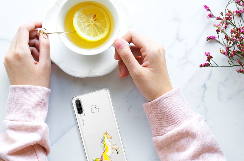 Huawei P30 Lite Telefoonhoesje met Naam Horse Color