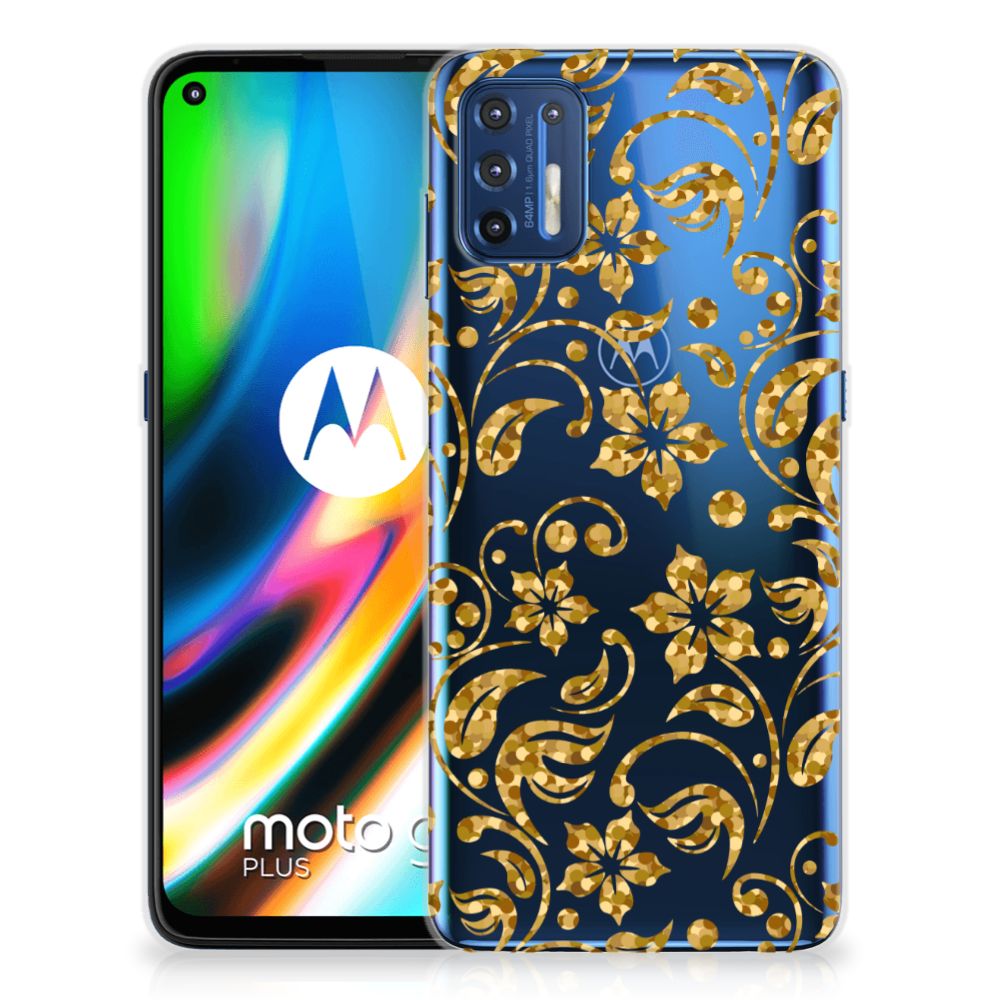 Motorola Moto G9 Plus TPU Case Gouden Bloemen B2C Telecom