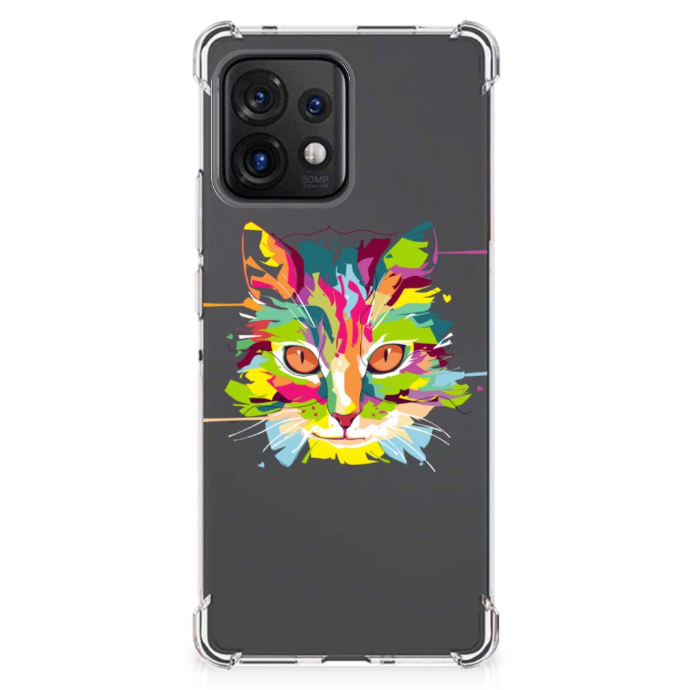 Motorola Edge 40 Pro Stevig Bumper Hoesje Cat Color