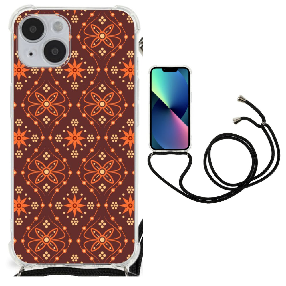 iPhone 14 Plus Doorzichtige Silicone Hoesje Batik Brown