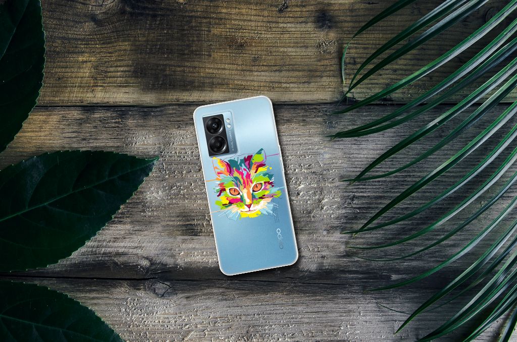 OPPO A77 | A57 5G Telefoonhoesje met Naam Cat Color B2C Telecom