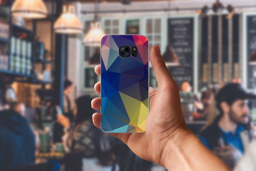 Samsung Galaxy S7 TPU Hoesje Polygon Dark