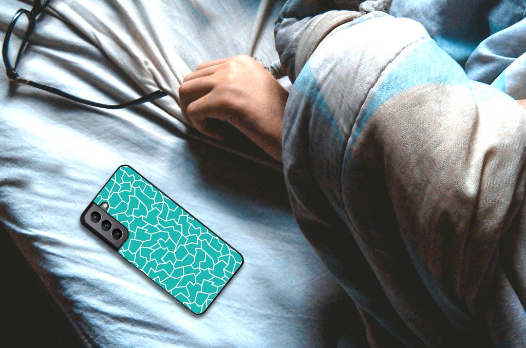 Samsung Galaxy S21FE Leuk Telefoonhoesje Cracks Blue B2C Telecom