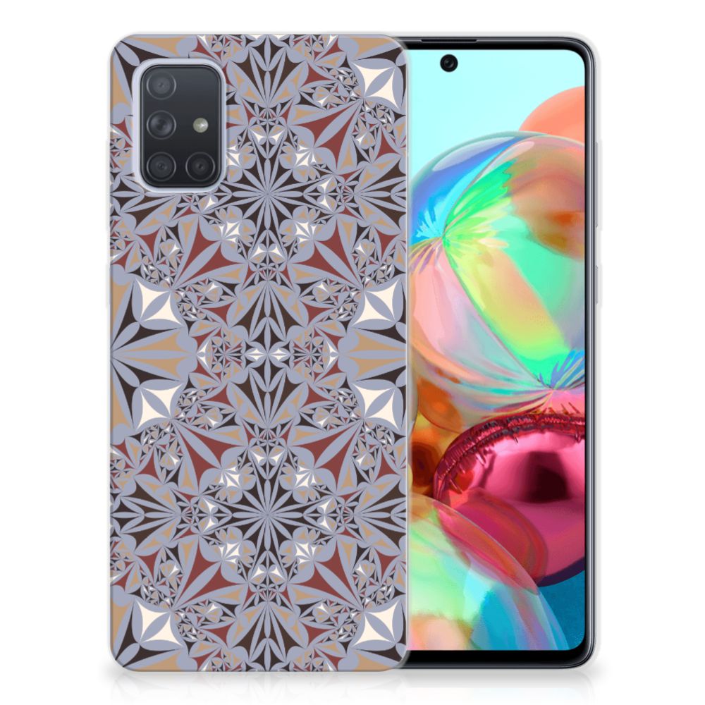 Samsung Galaxy A71 TPU Siliconen Hoesje Flower Tiles