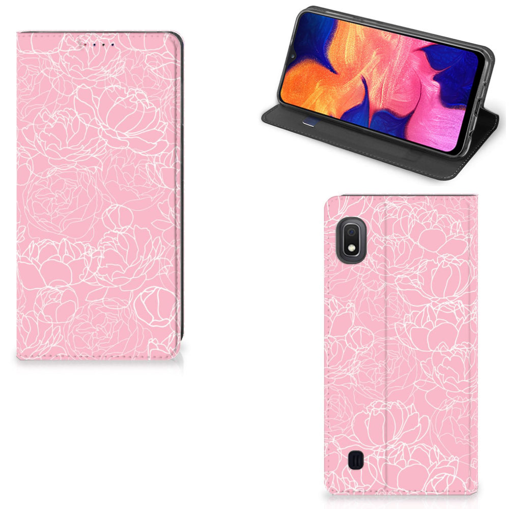 Samsung Galaxy A10 Smart Cover White Flowers