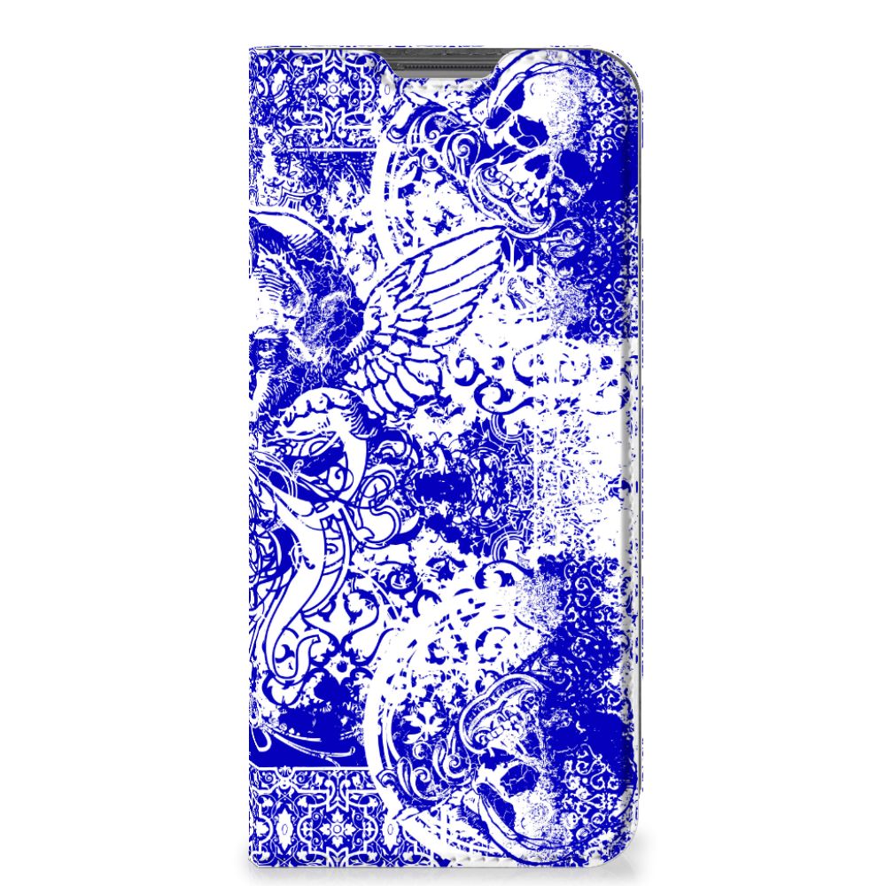 Mobiel BookCase OPPO A96 | A76 Angel Skull Blauw - B2C Telecom