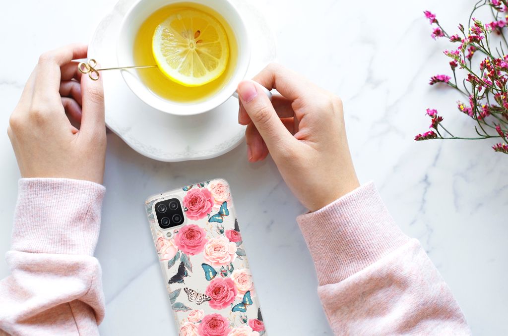 Samsung Galaxy A12 TPU Case Butterfly Roses B2C Telecom