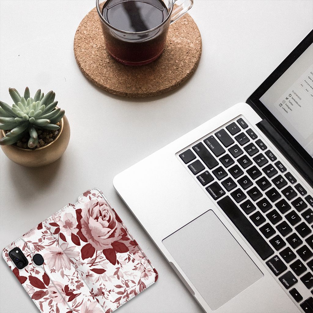 Bookcase Samsung Galaxy M30s | M21 Watercolor Flowers