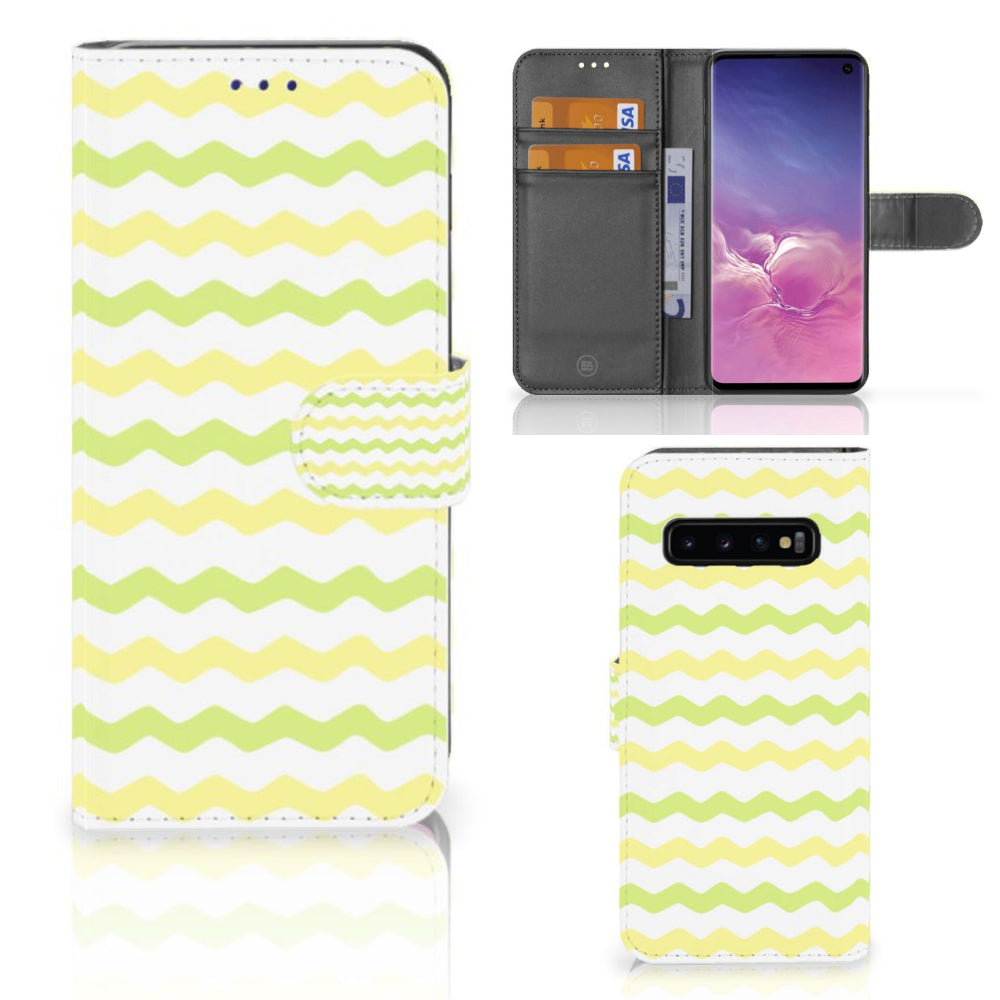 Samsung Galaxy S10 Telefoon Hoesje Waves Yellow