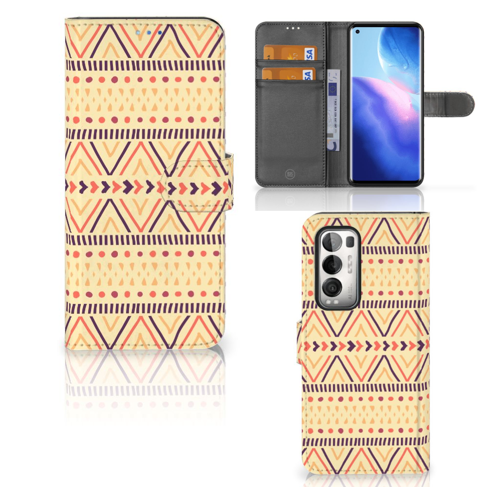 OPPO Find X3 Neo 5G Telefoon Hoesje Aztec Yellow