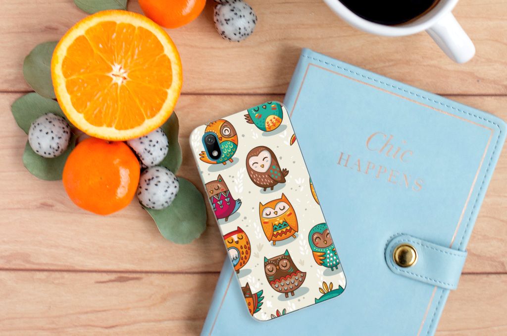 Huawei Y5 (2019) TPU Hoesje Vrolijke Uilen