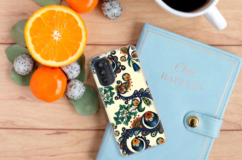 Siliconen Hoesje Motorola Moto G52/G82 Barok Flower B2C Telecom
