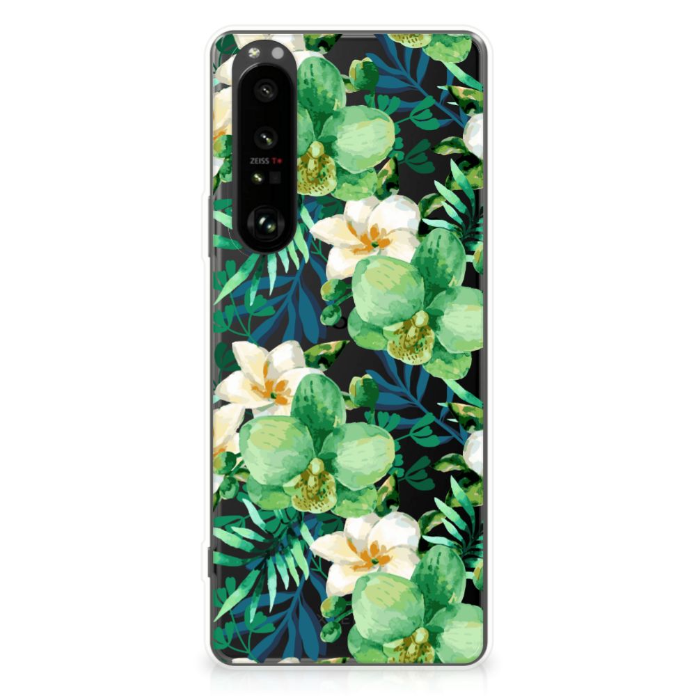 Sony Xperia 1 III TPU Case Orchidee Groen B2C Telecom