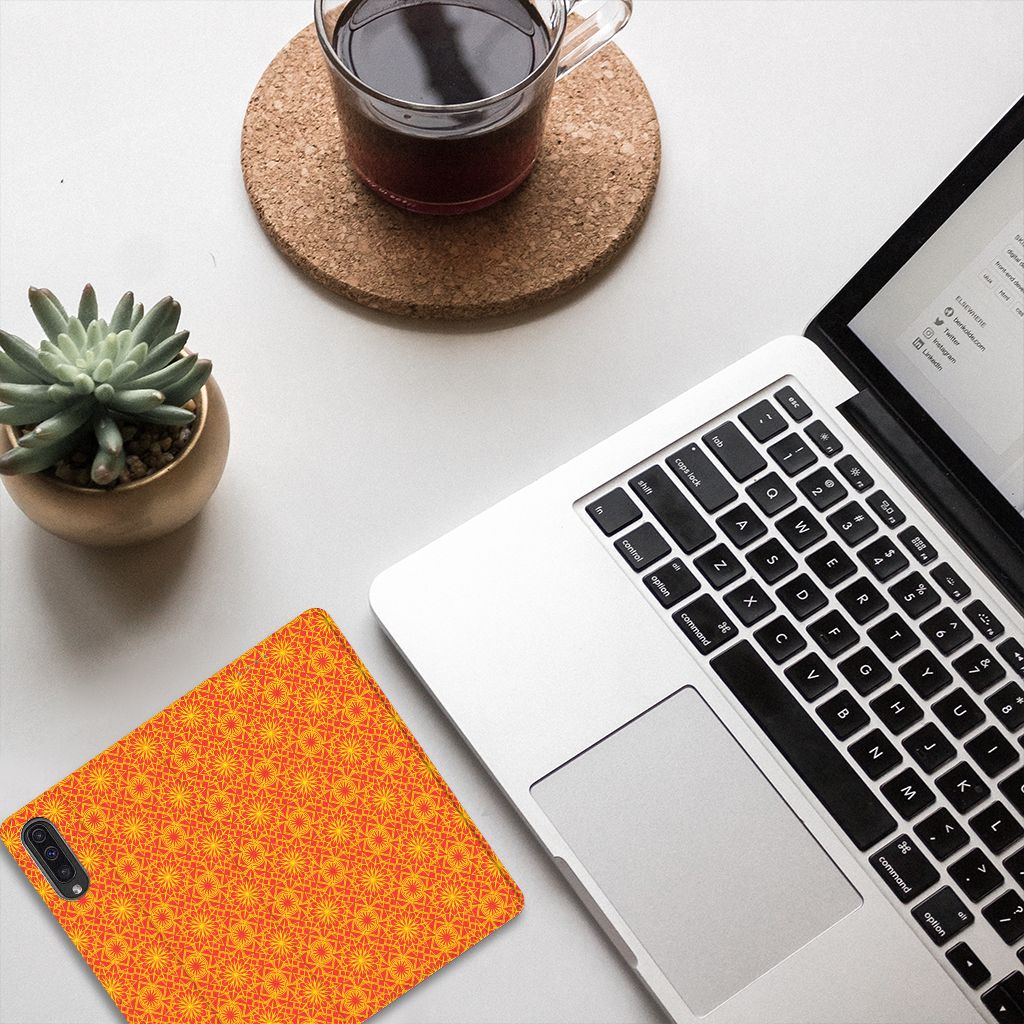 Samsung Galaxy A50 Hoesje met Magneet Batik Oranje