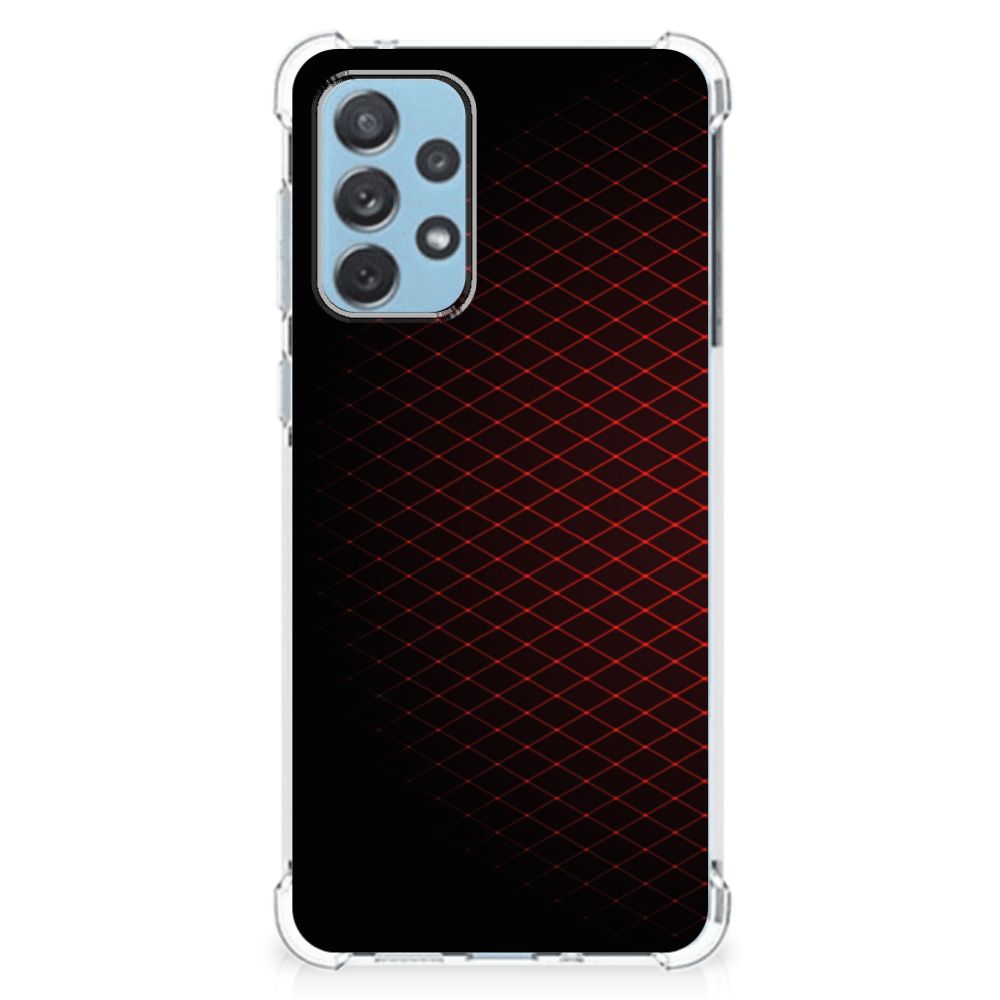 Samsung Galaxy A73 Doorzichtige Silicone Hoesje Geruit Rood B2C Telecom