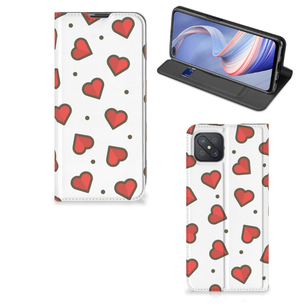 OPPO Reno4 Z 5G Hoesje met Magneet Hearts