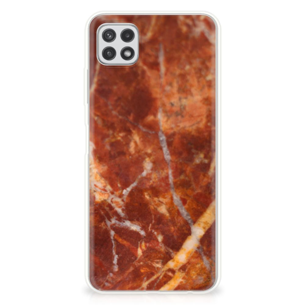 Samsung Galaxy A22 5G TPU Siliconen Hoesje Marmer Bruin